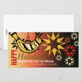 Cartes Pour Fêtes Annuelles Vacances de la Paix Étoiles Salutations (Devant / Derrière)