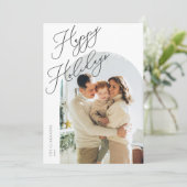 Cartes Pour Fêtes Annuelles Vacances de l'arche moderne script (Debout devant)