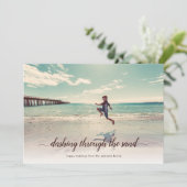 Cartes Pour Fêtes Annuelles Vacances de Noël à Sand Beach (Debout devant)