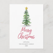 Cartes Pour Fêtes Annuelles Vacances de Noël Arbre à Pins d'Eau (Devant)