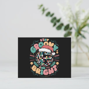 Cartes Pour Fêtes Annuelles Vacances de Noël Groovy Restez Groovy Et Lumineux