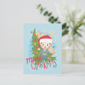 Cartes Pour Fêtes Annuelles Vacances de Noël Joyeux Clarkmas (Debout devant)