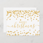 Cartes Pour Fêtes Annuelles Vacances de Noël OR simple Parties scintillant Bla (Devant / Derrière)