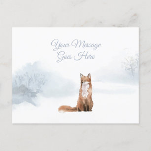Cartes Pour Fêtes Annuelles Vacances de Noël Renard d'hiver Élégant Simple