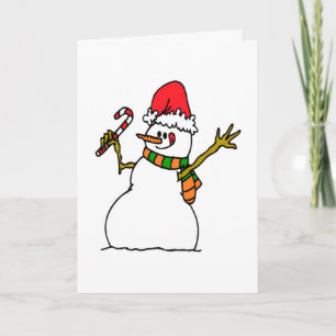 Cartes Pour Fêtes Annuelles Vacances de Noël Snowman d'hiver Sucres de canne