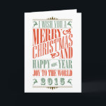 Cartes Pour Fêtes Annuelles Vacances de Noël vintage élégant et de la nouvelle<br><div class="desc">Noël vintage et nouvelle année carte de voeux de 2015 vacances. Je vous souhaite un Joyeux Noël et une joie de bonne année au monde 2015.</div>