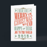 Cartes Pour Fêtes Annuelles Vacances de Noël vintage élégant et de la nouvelle<br><div class="desc">Noël vintage et nouvelle année carte de voeux de 2015 vacances. Je vous souhaite un Joyeux Noël et une joie de bonne année au monde 2015.</div>