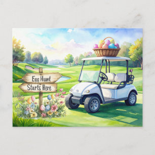 Cartes Pour Fêtes Annuelles Vacances de Pâques de golf sur terrain de golf