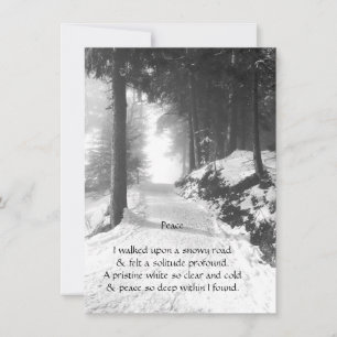 Cartes Pour Fêtes Annuelles Vacances de poème de paix de route enneigée