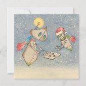 Cartes Pour Fêtes Annuelles Vacances de Robot (Devant)