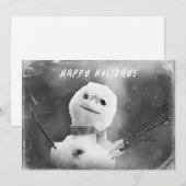 Cartes Pour Fêtes Annuelles Vacances de Snowman noir et blanc (Devant / Derrière)