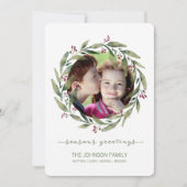 Cartes Pour Fêtes Annuelles Vacances de Wreath Aquarelle Joyeuses Fêtes (Devant)