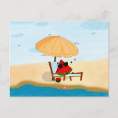 Cartes Pour Fêtes Annuelles vacances d'été sur la plage de pastèque (Devant)