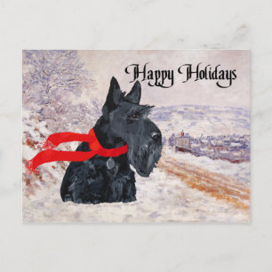 Cartes Pour Fêtes Annuelles Vacances d'hiver du Scottish Terrier
