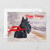 Cartes Pour Fêtes Annuelles Vacances d'hiver du Scottish Terrier (Devant / Derrière)