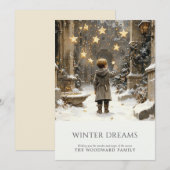 Cartes Pour Fêtes Annuelles Vacances d'hiver enchantées (Devant / Derrière)