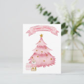 Cartes Pour Fêtes Annuelles Vacances d'hiver rose enfants (Debout devant)