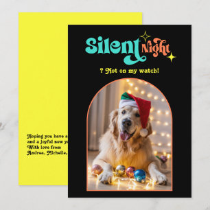 Cartes Pour Fêtes Annuelles Vacances drôles Hip Rétro Photo de Noël Chien Anim