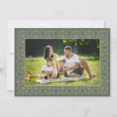 Cartes Pour Fêtes Annuelles Vacances Élégant Flocon de neige vert classique 1  (Devant)