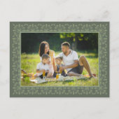 Cartes Pour Fêtes Annuelles Vacances Élégant Flocon de neige vert classique 1 (Devant)