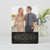 Cartes Pour Fêtes Annuelles Vacances en noir (Debout devant)