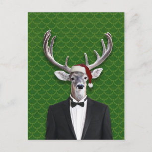 Cartes Pour Fêtes Annuelles Vacances en Santa Hat et Tuxedo