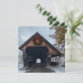 Cartes Pour Fêtes Annuelles Vacances enneigées à Woodstock Vermont (Debout devant)