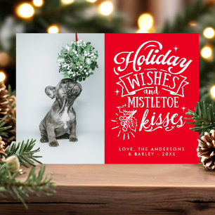 Cartes Pour Fêtes Annuelles Vacances Et Mistletoe Baisers Pet Chien Photo