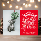 Cartes Pour Fêtes Annuelles Vacances Et Mistletoe Baisers Pet Chien Photo