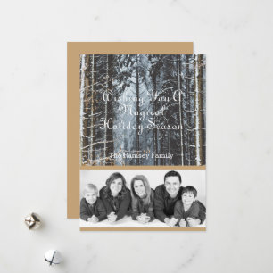 Cartes Pour Fêtes Annuelles Vacances Famille Photo Scène d'hiver