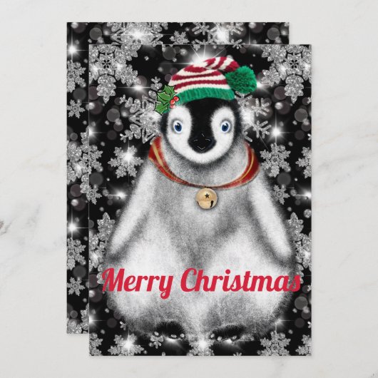 Cartes Pour Fêtes Annuelles Vacances festives mignonnes parties scintillant de (Devant / Derrière)