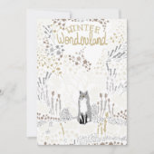 Cartes Pour Fêtes Annuelles Vacances Fox Winter Wonderland (Devant)