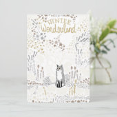 Cartes Pour Fêtes Annuelles Vacances Fox Winter Wonderland (Debout devant)