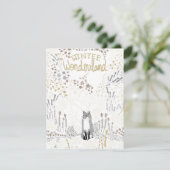Cartes Pour Fêtes Annuelles Vacances Fox Winter Wonderland (Debout devant)