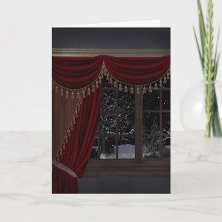 Cartes Pour Fêtes Annuelles Vacances gothiques : Fenêtre de paysage d'hiver