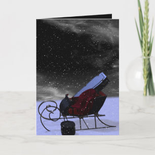 Cartes Pour Fêtes Annuelles Vacances gothiques : Paysage Sleigh d'hiver