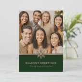 Cartes Pour Fêtes Annuelles Vacances Green et Gold Snowflake (Debout devant)