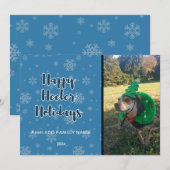 Cartes Pour Fêtes Annuelles Vacances Happy Heeler Bleu (Devant / Derrière)