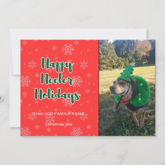 Cartes Pour Fêtes Annuelles Vacances Happy Heeler Rouge et Vert (Devant)
