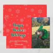Cartes Pour Fêtes Annuelles Vacances Happy Heeler Rouge et Vert (Devant / Derrière)