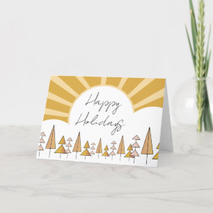Cartes Pour Fêtes Annuelles vacances heureuses dorées rétro arbres de noël cou