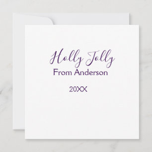 Cartes Pour Fêtes Annuelles Vacances joyeusement holly ajoute nom famille anné