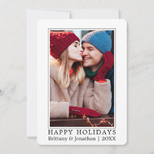 Cartes Pour Fêtes Annuelles Vacances Joyeuses Modernes Minimalistes Couple Pho