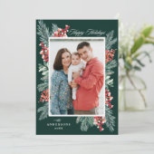 Cartes Pour Fêtes Annuelles Vacances joyeuses saintes et À feuillage persistan (Debout devant)