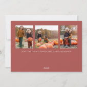 Cartes Pour Fêtes Annuelles Vacances Joyeux Script Élégant Rouge Simple 4 Phot (Dos)