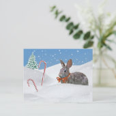 Cartes Pour Fêtes Annuelles Vacances, Lapin Lapin en Neige (Debout devant)