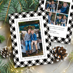 Cartes Pour Fêtes Annuelles Vacances les plus agréables Black Buffalo Plaid Ph