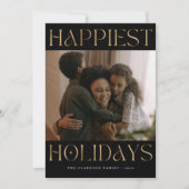 Cartes Pour Fêtes Annuelles Vacances les plus agréables Or moderne & Noir (Devant)