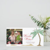 Cartes Pour Fêtes Annuelles Vacances Les Plus Chaudes, Noël Plage Palm Tree (Debout devant)