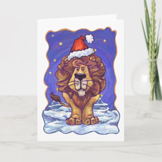 Cartes Pour Fêtes Annuelles Vacances Lion (Devant)